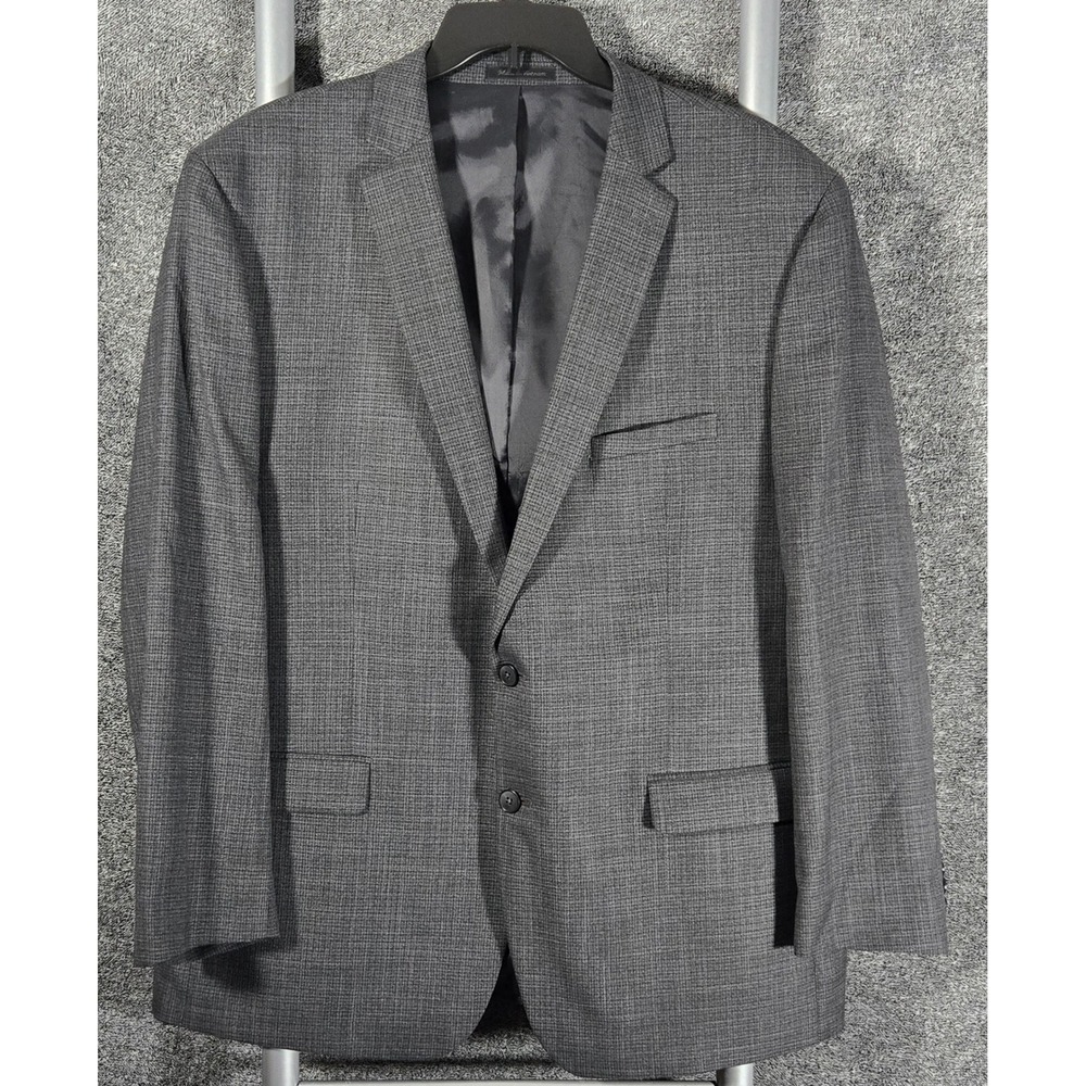 Van Heusen Flex Slim Fit Grey Micro Check Blazer Jacket Mens 50R 50 Regular